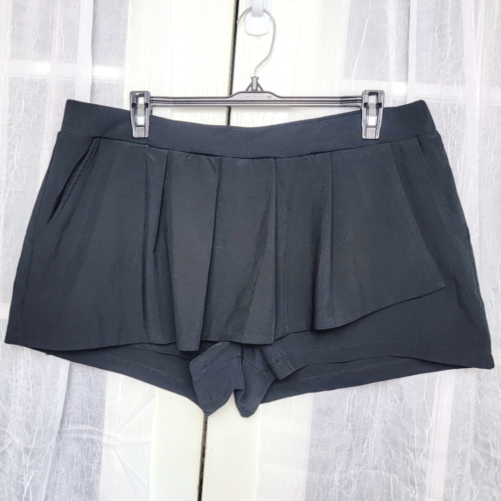 Fabletics Black Cognac Athletic Skort L NWT Run Tennis Skirt Built In Shorts